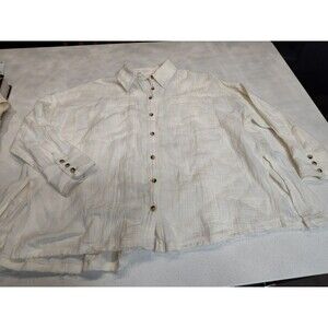 Free People We The Free Button Down Frayed Shirt S Boho Summer Daydream Gauzy